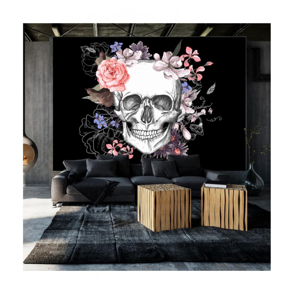 Artgeist - Papier peint - Skull and Flowers 350x245 - Papier peint