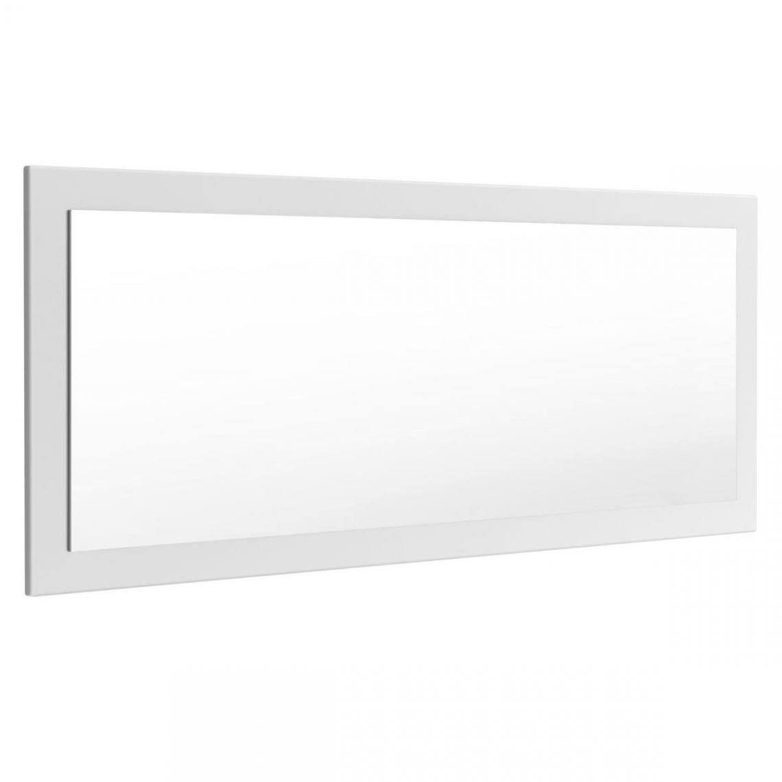 Mpc - Miroir blanc brillant (HxLxP): 139 x 55 x 2 - Miroir de salle de bain
