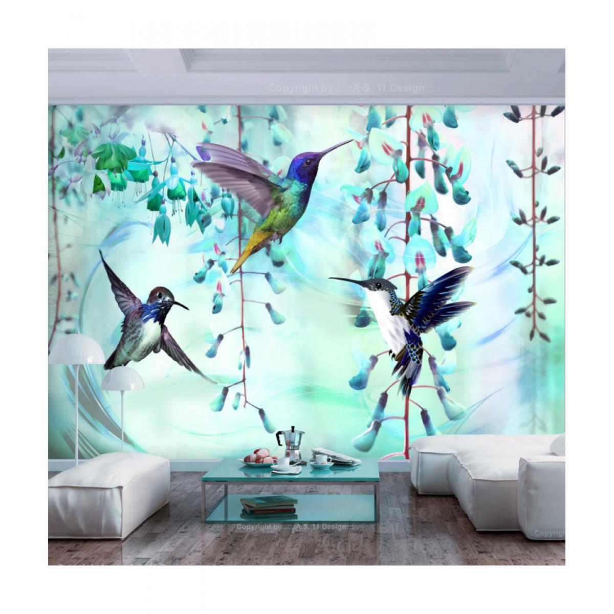 Artgeist - Papier peint - Flying Hummingbirds (Green) 200x140 - Papier peint