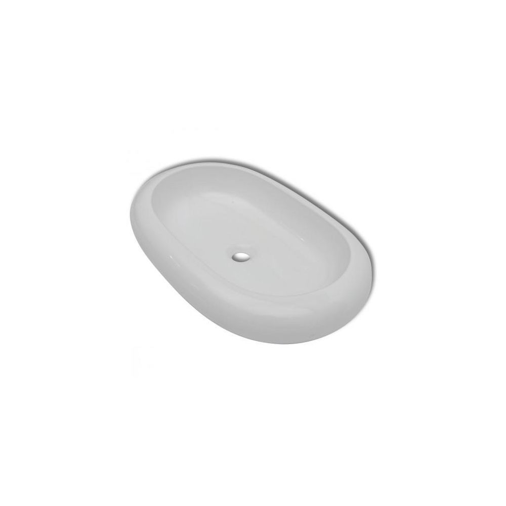 Helloshop26 - Vasque lavabo à poser céramique blanche salle de bain lavabo 2902002 - Vasque