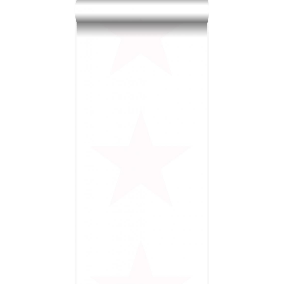 Origin - Origin papier peint grande étoile rose poudre clair et blanc mat - 347504 - 53 cm x 10,05 m - Papier peint