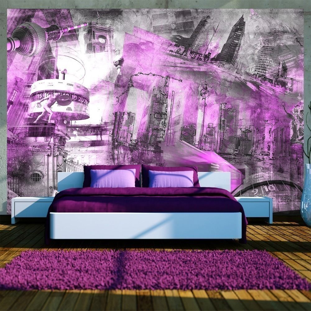 Artgeist - Papier peint - Berlin - collage (violet) 200x140 - Papier peint