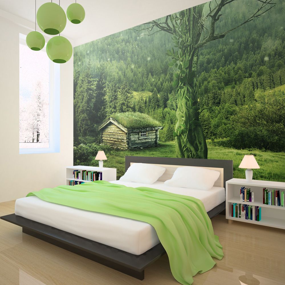 marque generique - 400x309 Papier peint Arbres et Forêt Paysages Contemporain Green seclusion - Papier peint