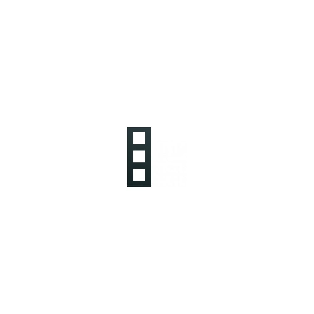 Hager - Plaque de finition 3 postes vertical Gallery - Entraxe 71mm - Noir Night - WXP0243 - Hager - Fiches électriques