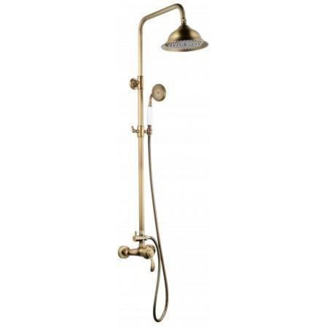 Rousseau - ROUSSEAU Colonne de douche avec robinet mitigeur mécanique Byron - Vieux bronze - Colonne de douche