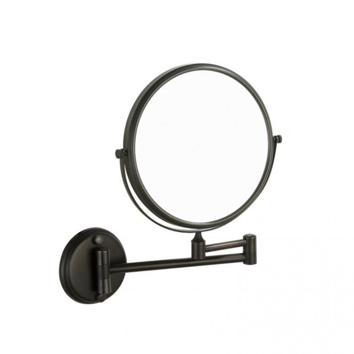 Universal - Miroir de toilette pliant, miroir de beauté en cuivre télescopique noir, loupe murale, miroir de toilette.(Le noir) - Miroir de salle de bain