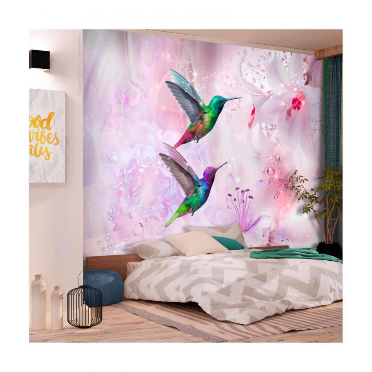 Artgeist - Papier peint - Colourful Hummingbirds (Purple) 200x140 - Papier peint