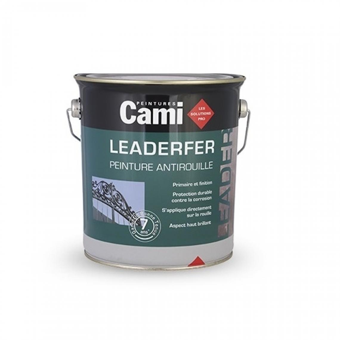 Cami - LEADERFER Vert Bronze 0,5L-Laque antirouille brillante pour toutes vos ferrures- CAMI - Peinture intérieure