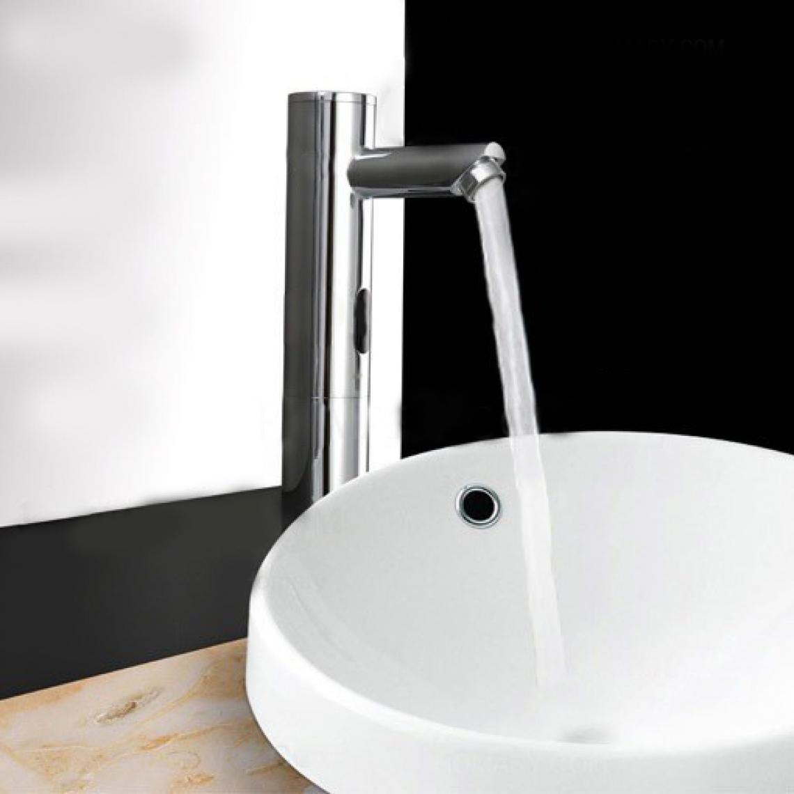 Kroos - Robinet lavabo surélevé moderne à capteur automatique Chromé - Robinet de lavabo