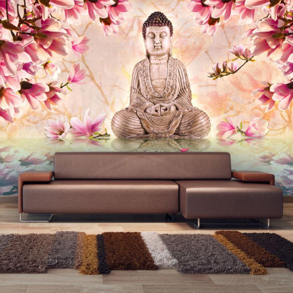 Artgeist - Papier peint - Bouddha et magnolia .Taille : 450x270 - Papier peint