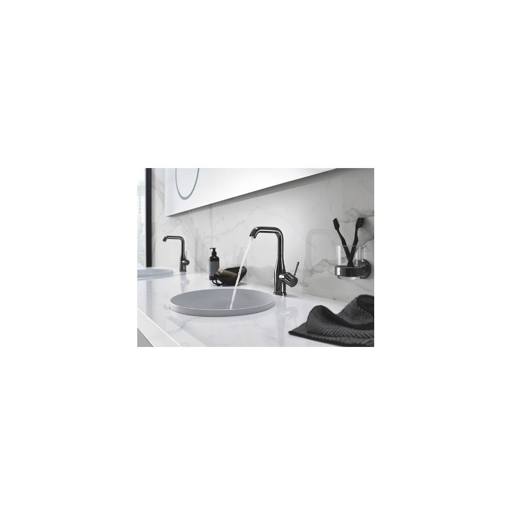 Grohe - GROHE - Mitigeur monocommande lavabo Essence taille L, supersteel - acier mat - Robinet de lavabo
