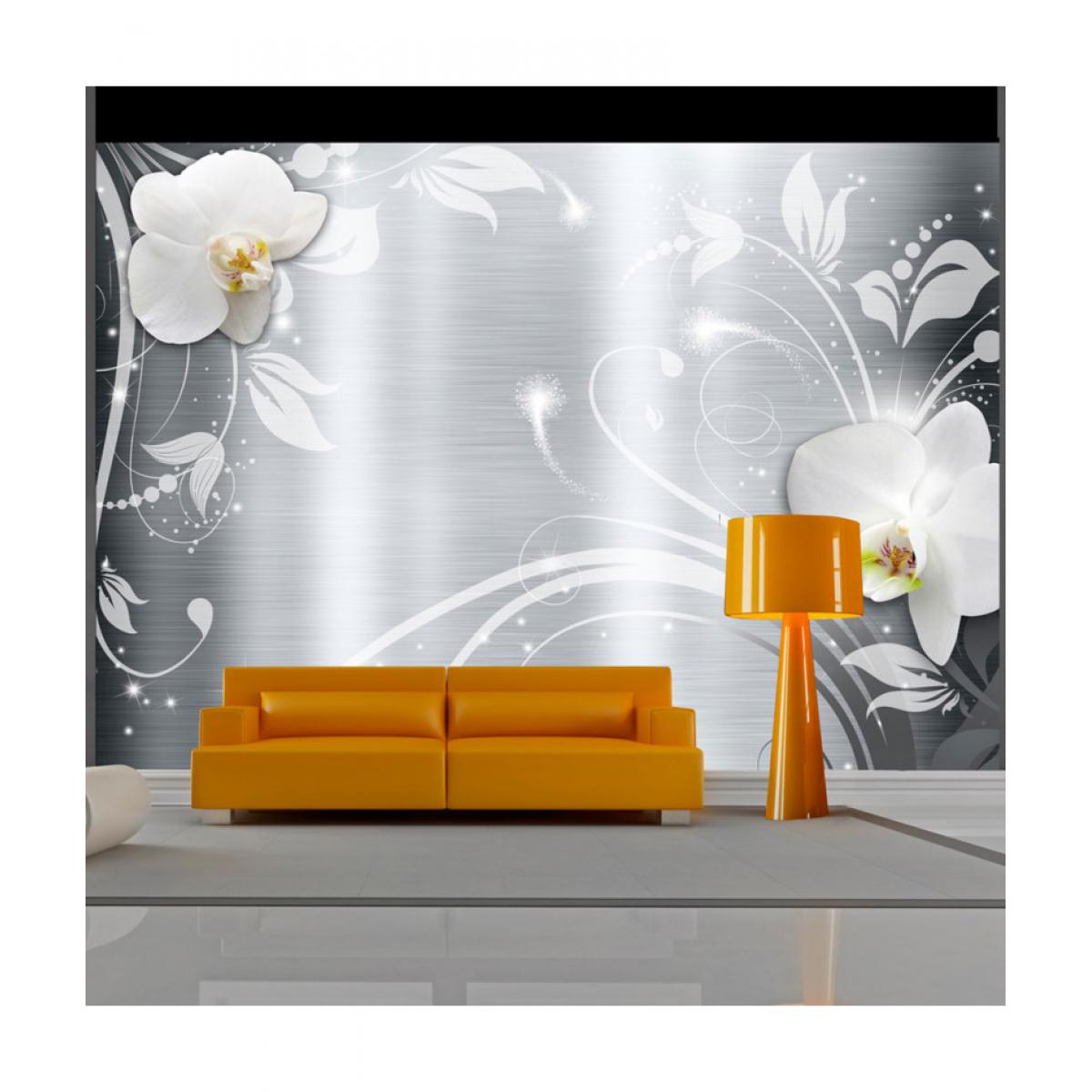 Artgeist - Papier peint - Orchids on steel 100x70 - Papier peint