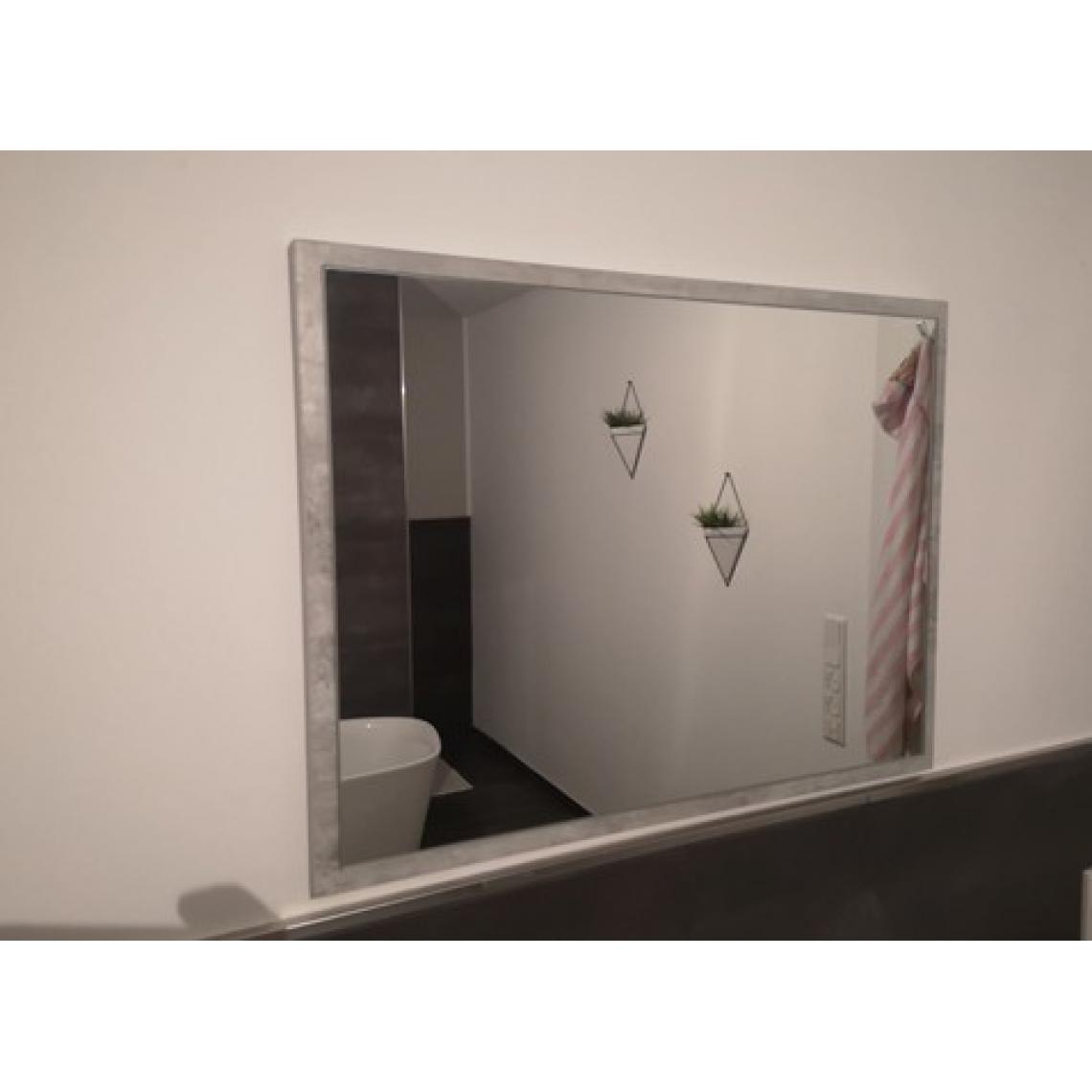 Mpc - Miroir 60 x 45 cm gris béton - Miroir de salle de bain
