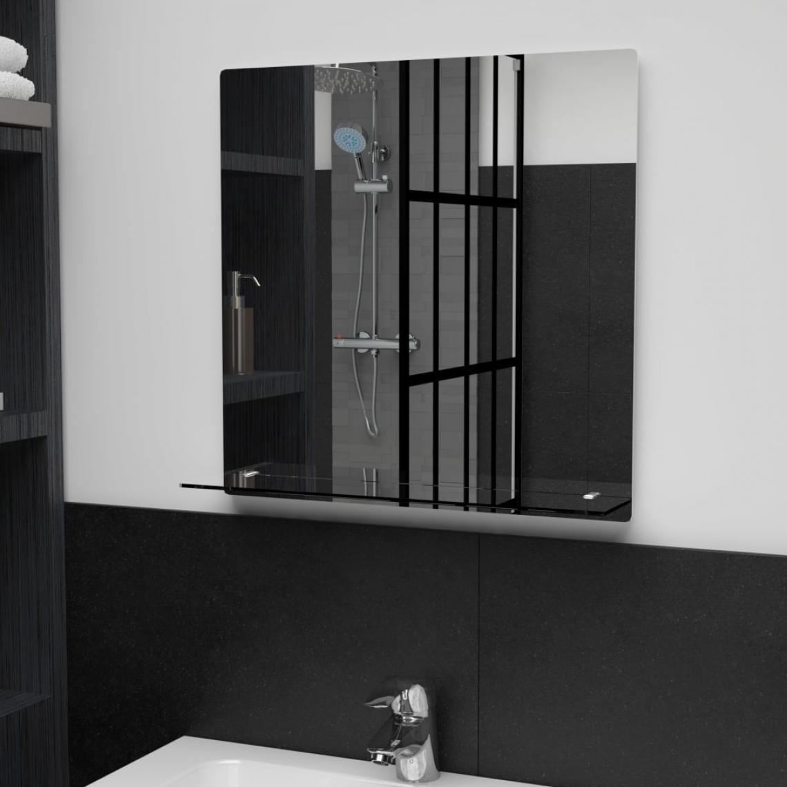 Icaverne - sublime Décorations ligne Bakou Miroir mural avec étagère 50x50 cm Verre trempé - Miroir de salle de bain