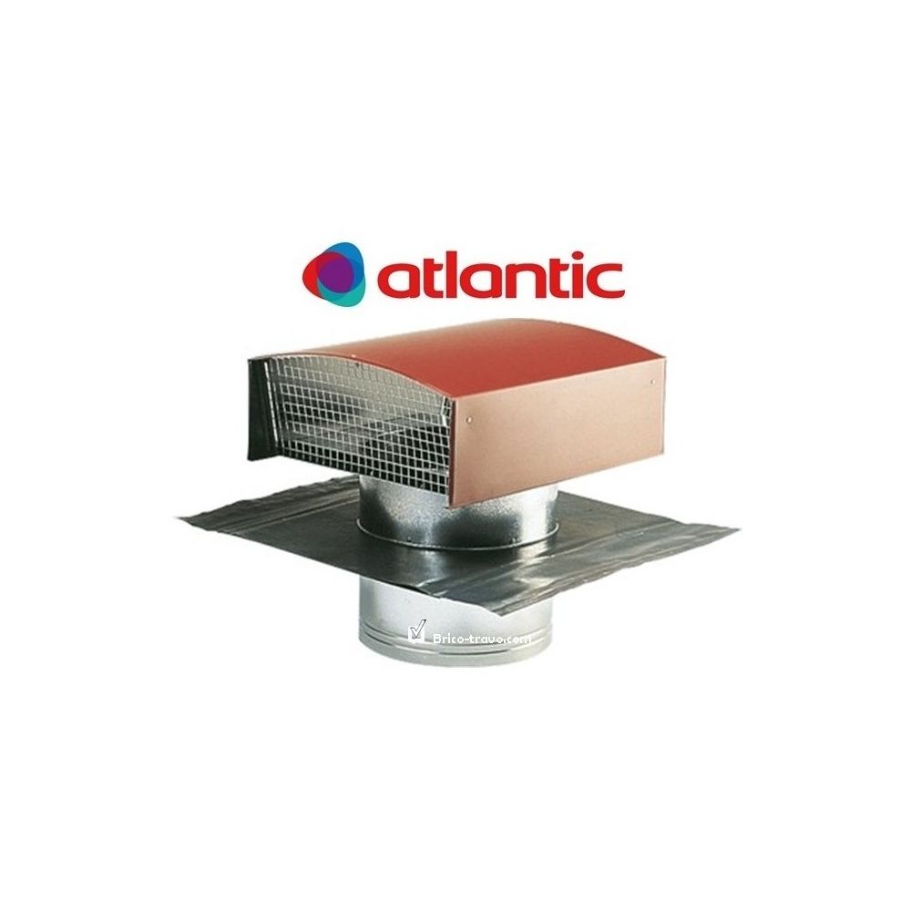 Atlantic - Chapeau de toiture CT125 rouge - VMC, Ventilation
