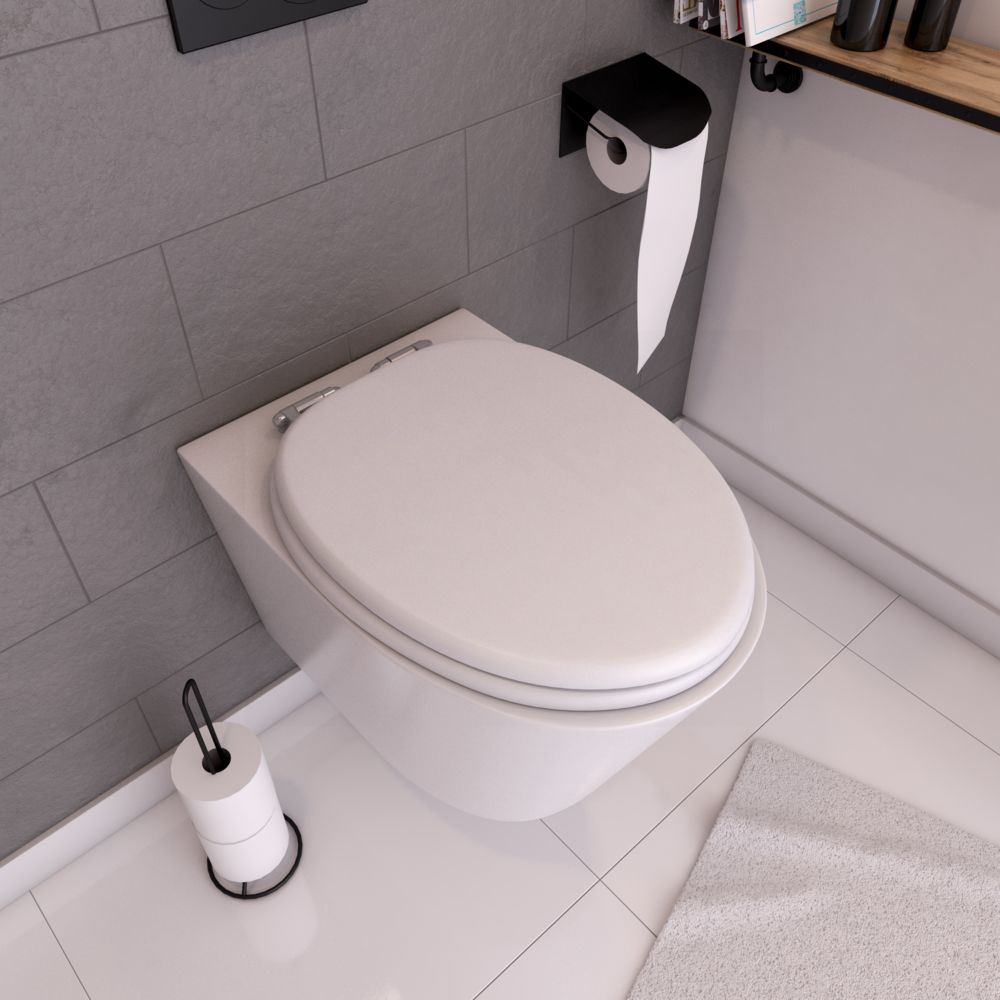 Galedo - Abattant WC - MDF et Double frein de chute - SOFT WHITE - Abattant WC