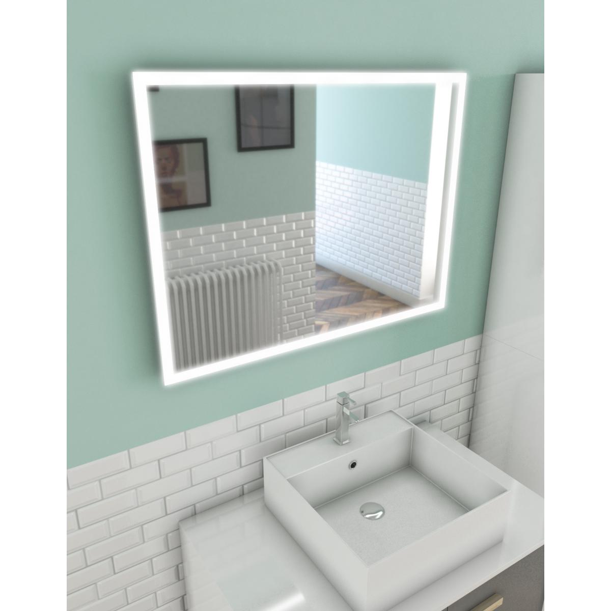 Aurlane - Miroir salle de bain LED auto-éclairant FRAME 60x80cm - Miroir de salle de bain