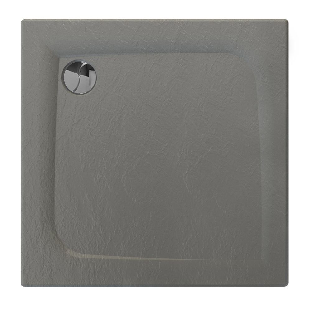 Allibert - Receveur de douche carré effet pierre Mooneo - L. 80 x l. 80 cm - Gris anthracite - Receveur de douche