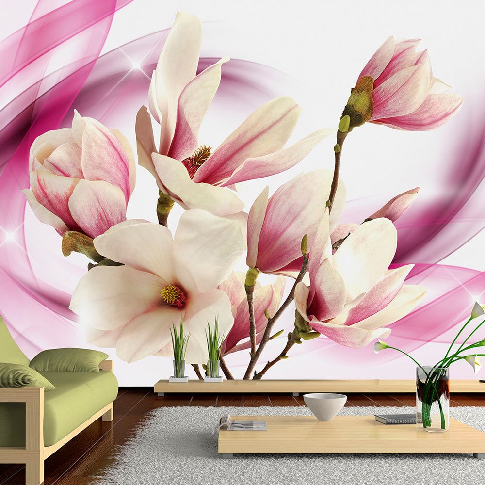 Bimago - Papier peint | Power of Magnolia | 100x70 | Fleurs | Magnolias | - Papier peint