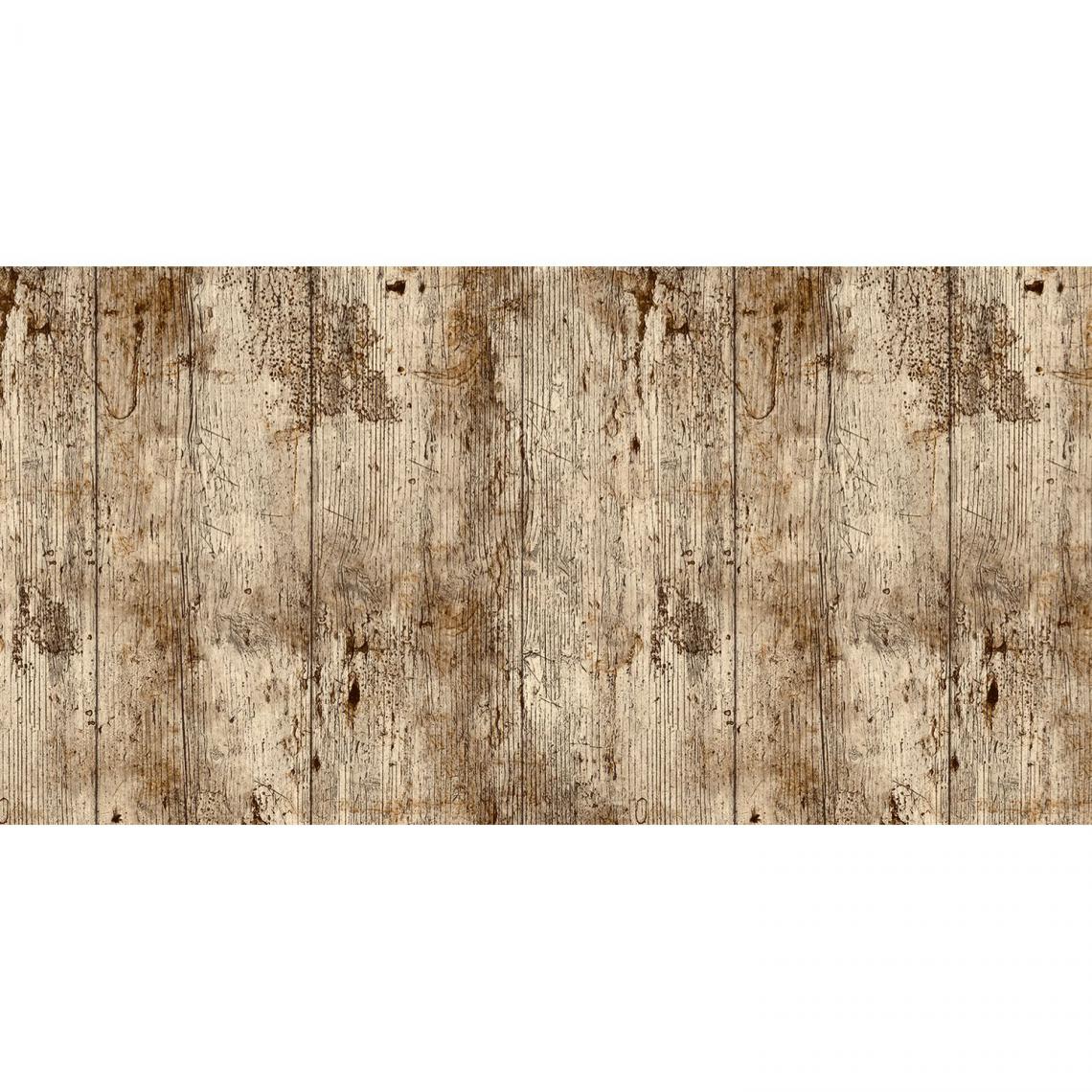 Cpm - Lot 2x Adhésif décoratif Bois vieilli - 200 x 45 cm - Marron - Papier peint