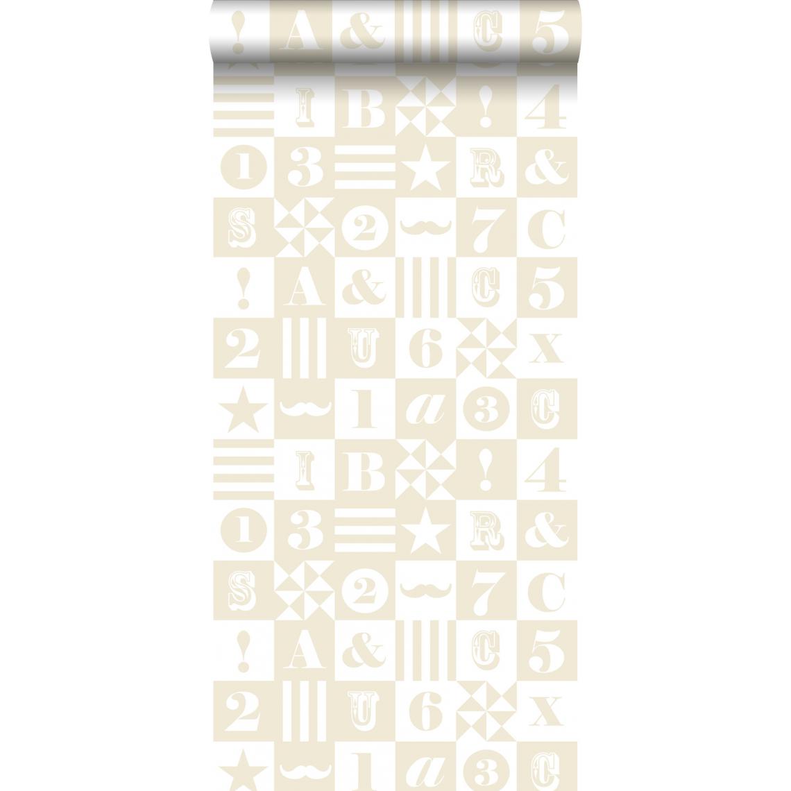 ESTAhome - ESTAhome papier peint blocs beige - 138727 - 53 cm x 10,05 m - Papier peint