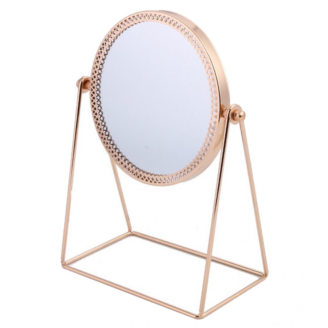 marque generique - Miroir De Maquillage En Métal Avec Miroir Cosmétique De Support Pour Les Salons Rond - Miroir de salle de bain