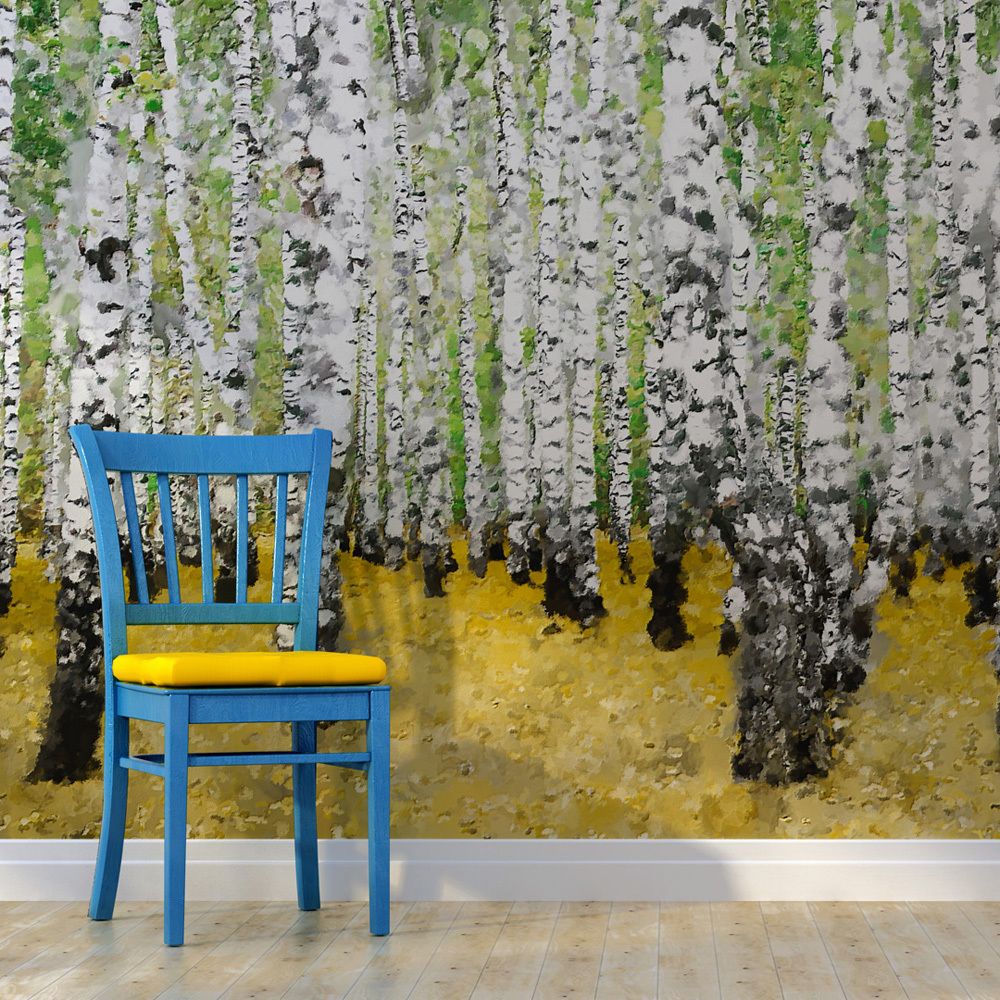 marque generique - 350x270 Papier peint Arbres et Forêt Paysages Esthetique In birch grove... - Papier peint