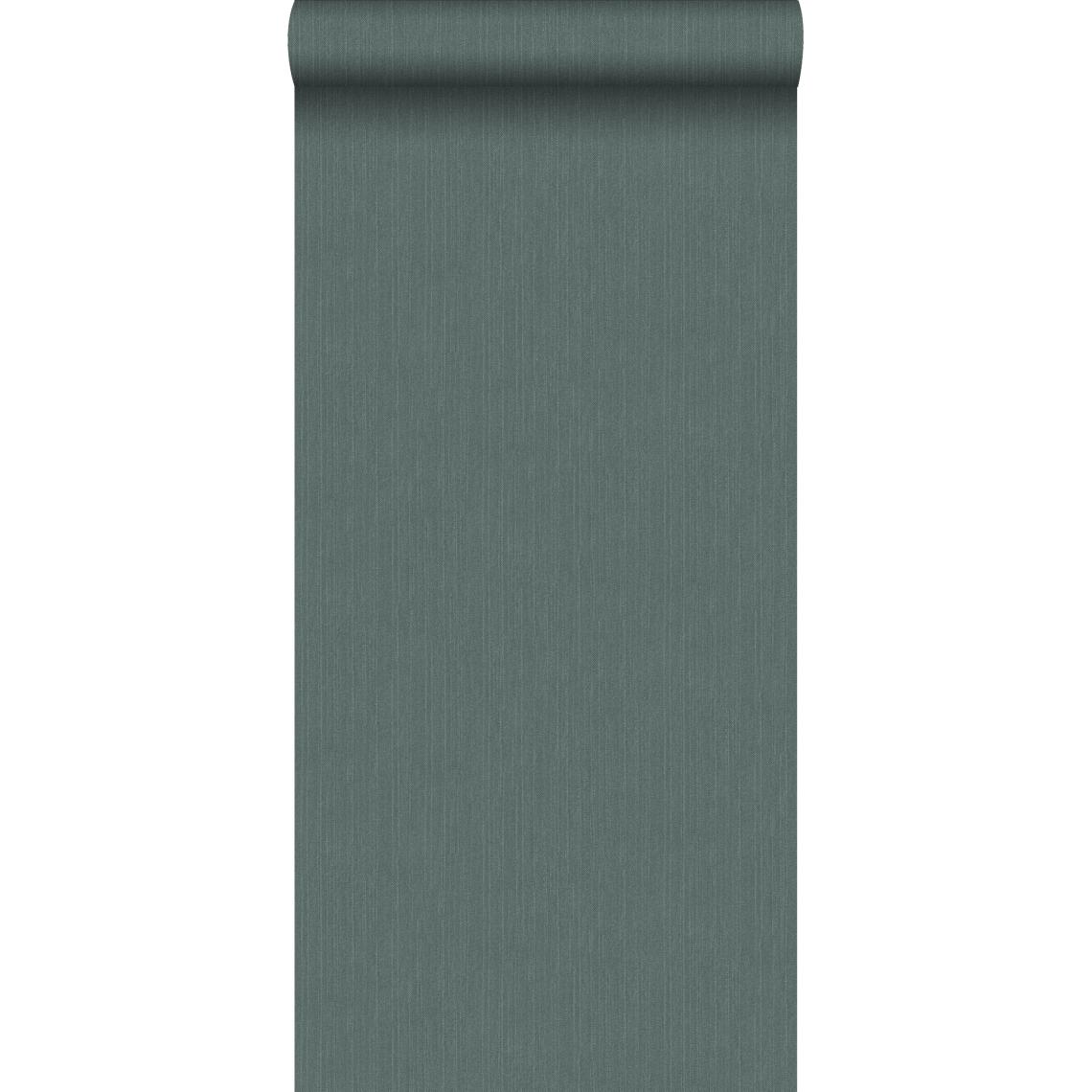 ESTAhome - ESTAhome papier peint uni avec structure en denim jeans vert grisé - 148706 - 0.53 x 10.05 m - Papier peint