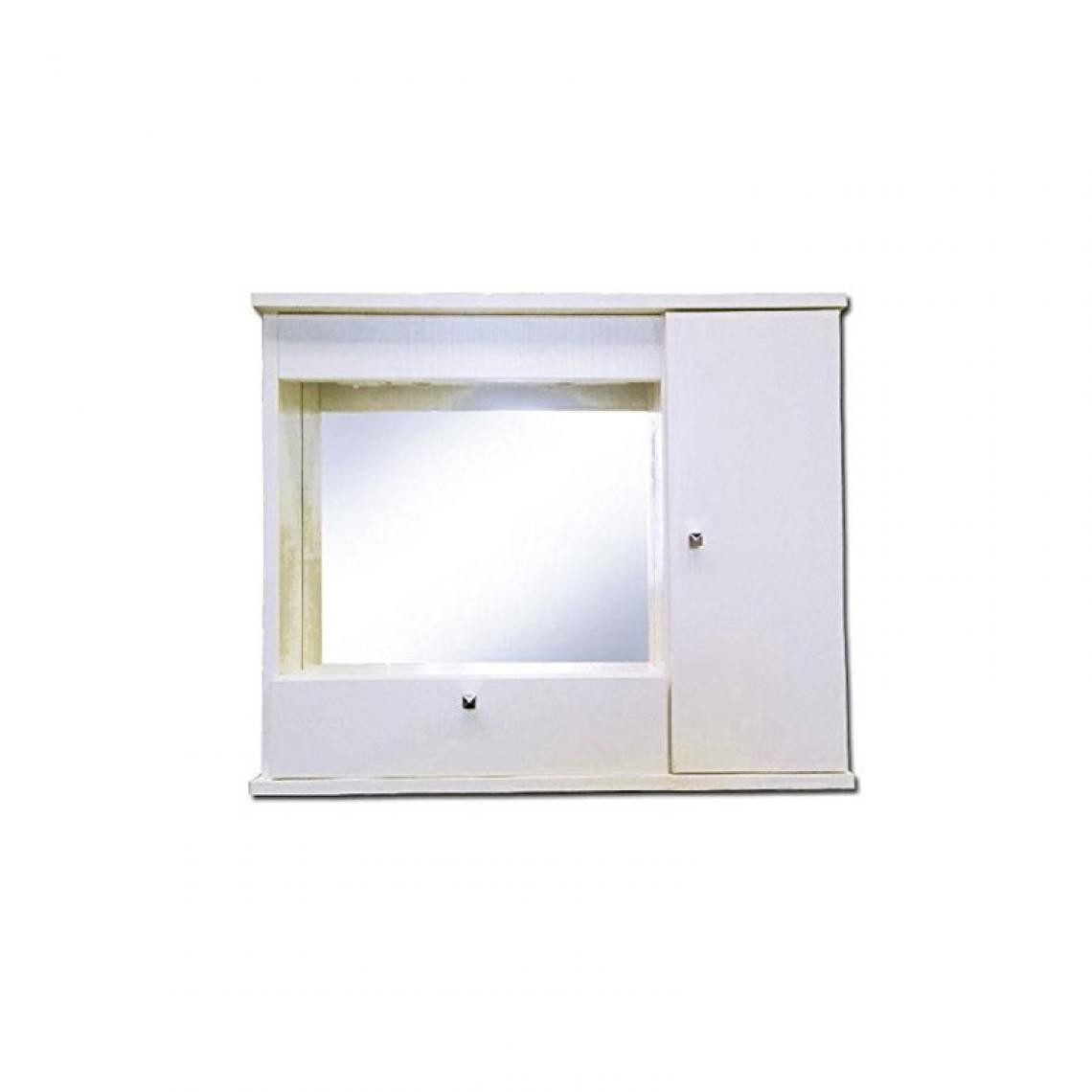 Webmarketpoint - Armoire miroir de salle de bain frêne blanc 1 porte a / abattant h.61x73x14 cm - Miroir de salle de bain