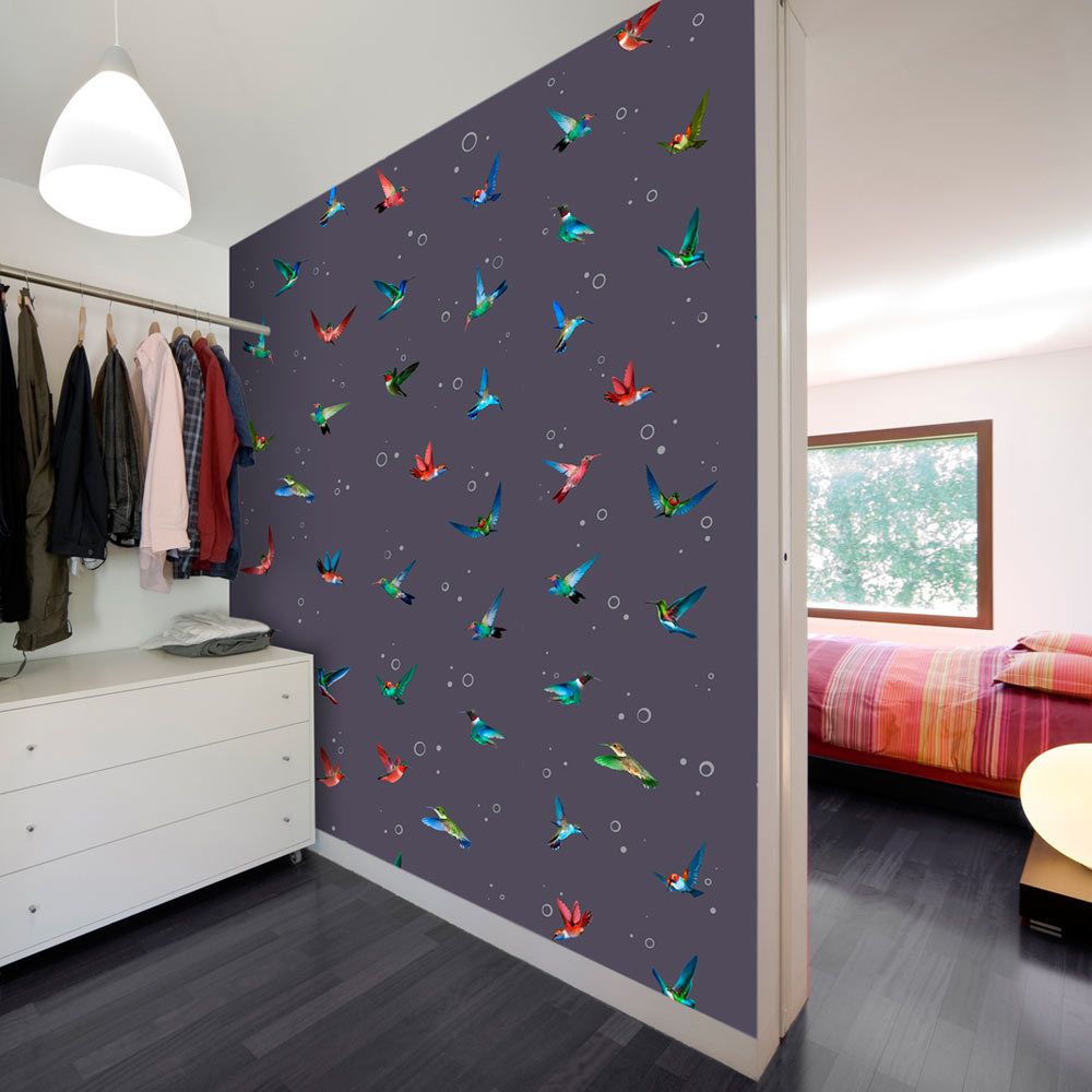 marque generique - 50x1000 Papier peint Deko Panels Moderne Flight of hummingbirds - Papier peint