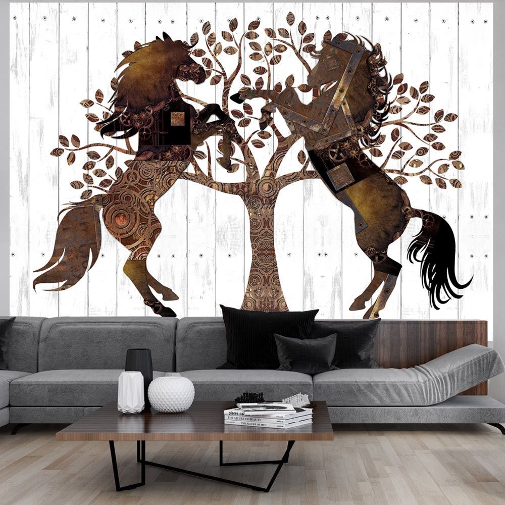 Bimago - Papier peint | Mechanical Horses | 150x105 | Animaux | - Papier peint