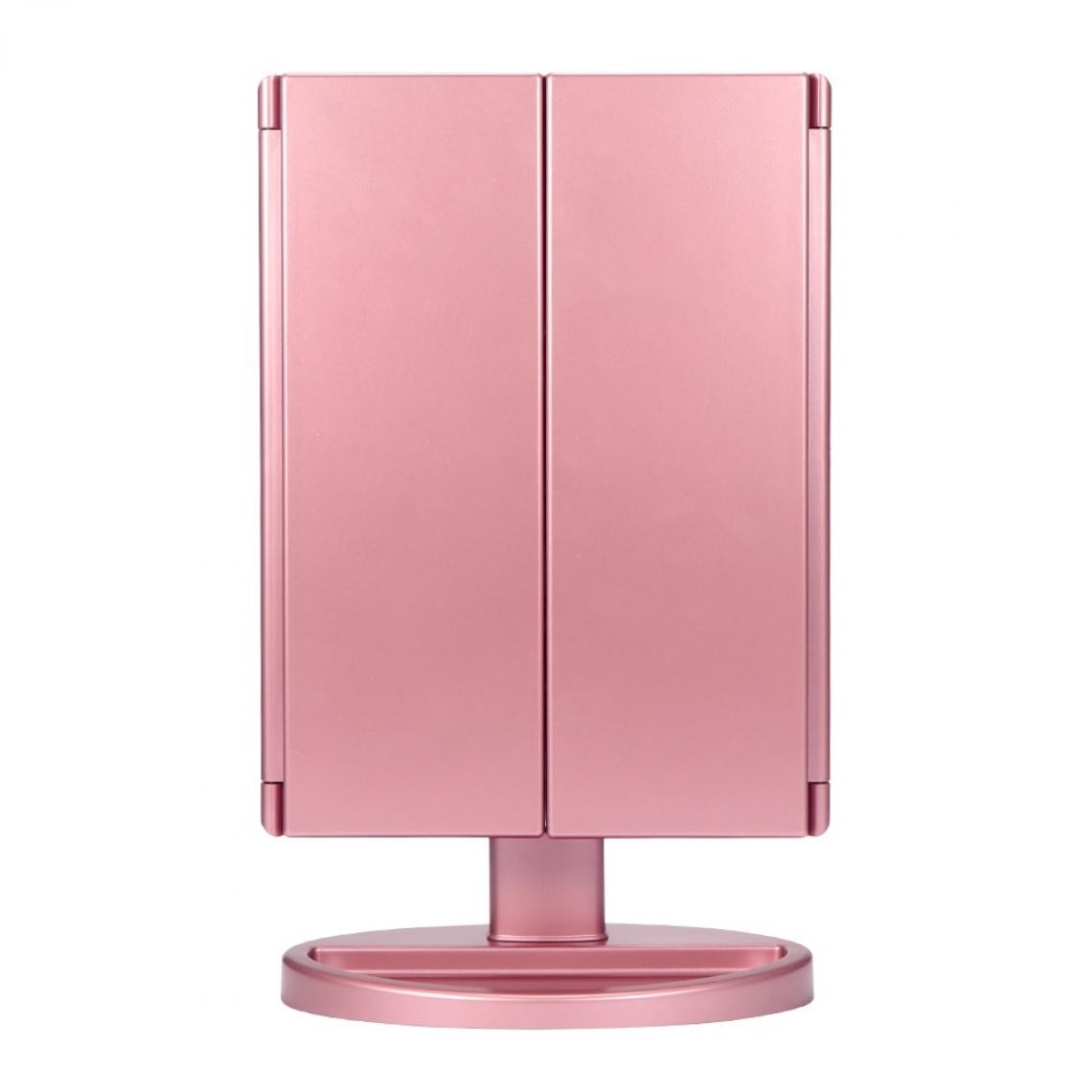 Universal - Miroir Miroir Beauty Mirror Desktop USB Smart Touch Beauty Mirror Folding Mirror 22 LED Light Mirror |(Rose) - Miroir de salle de bain