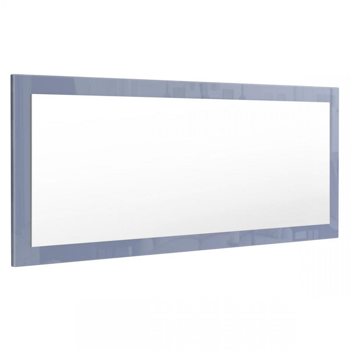 Mpc - Miroir gris brillant (HxLxP): 139 x 55 x 2 - Miroir de salle de bain