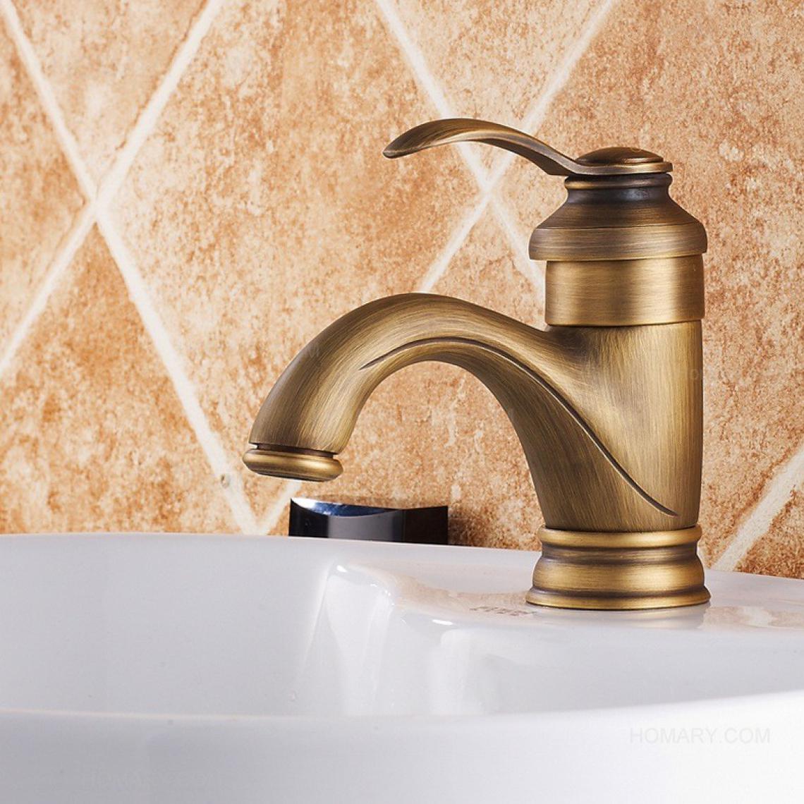 Kroos - Robinet lavabo mitigeur classique à diverses finitions bronze - Robinet de lavabo