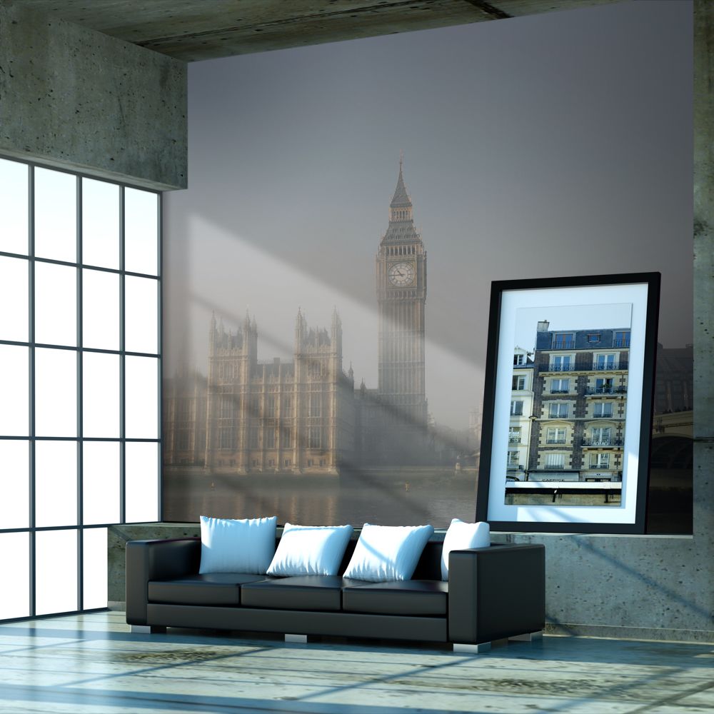Bimago - Papier peint | Palais de Westminster dans le brouillard, Londres | 200x154 | Ville et Architecture | Londres | - Papier peint