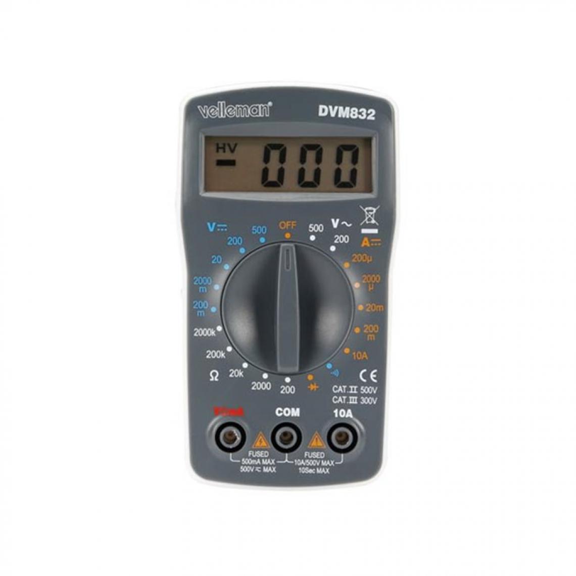 Perel - Multimètre Numérique - Cat Ii 500 V / Cat Iii 300 V - 10 A - 1999 Points - Accessoires chauffe-eau