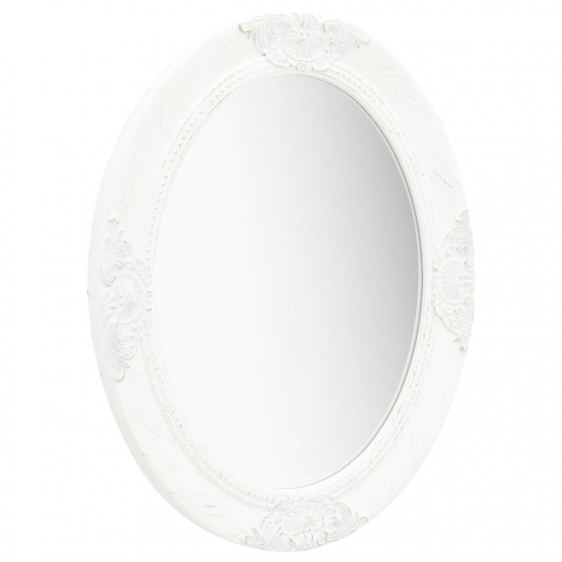 Icaverne - Icaverne - Miroirs selection Miroir mural style baroque 50x60 cm Blanc - Miroir de salle de bain