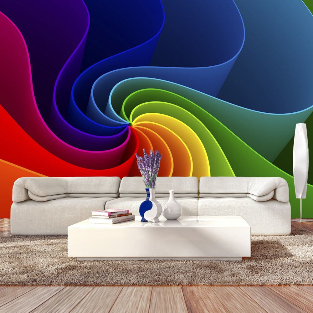 marque generique - 100x70 Papier peint Moderne Abstractions Contemporain Colorful Pinwheel - Papier peint