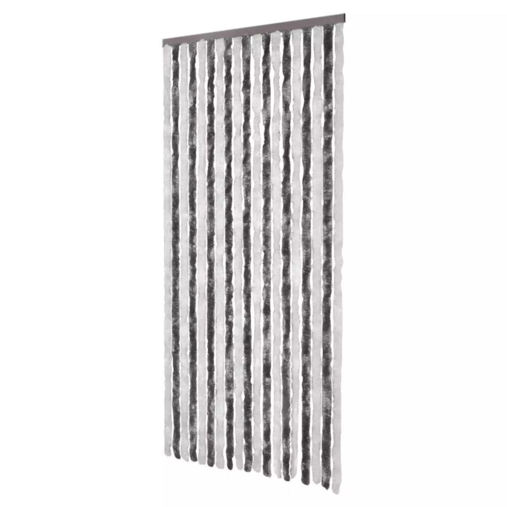 marque generique - Icaverne - Moustiquaires pour fenêtre reference Rideau de porte chenille gris et blanc 90 x 220 cm - Moustiquaire Fenêtre