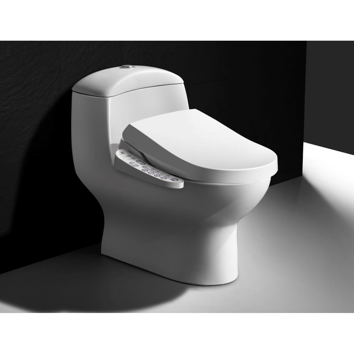 Toptoilet - Abattant WC japonais Luxe Bronze avec panneau latéral - Abattant WC