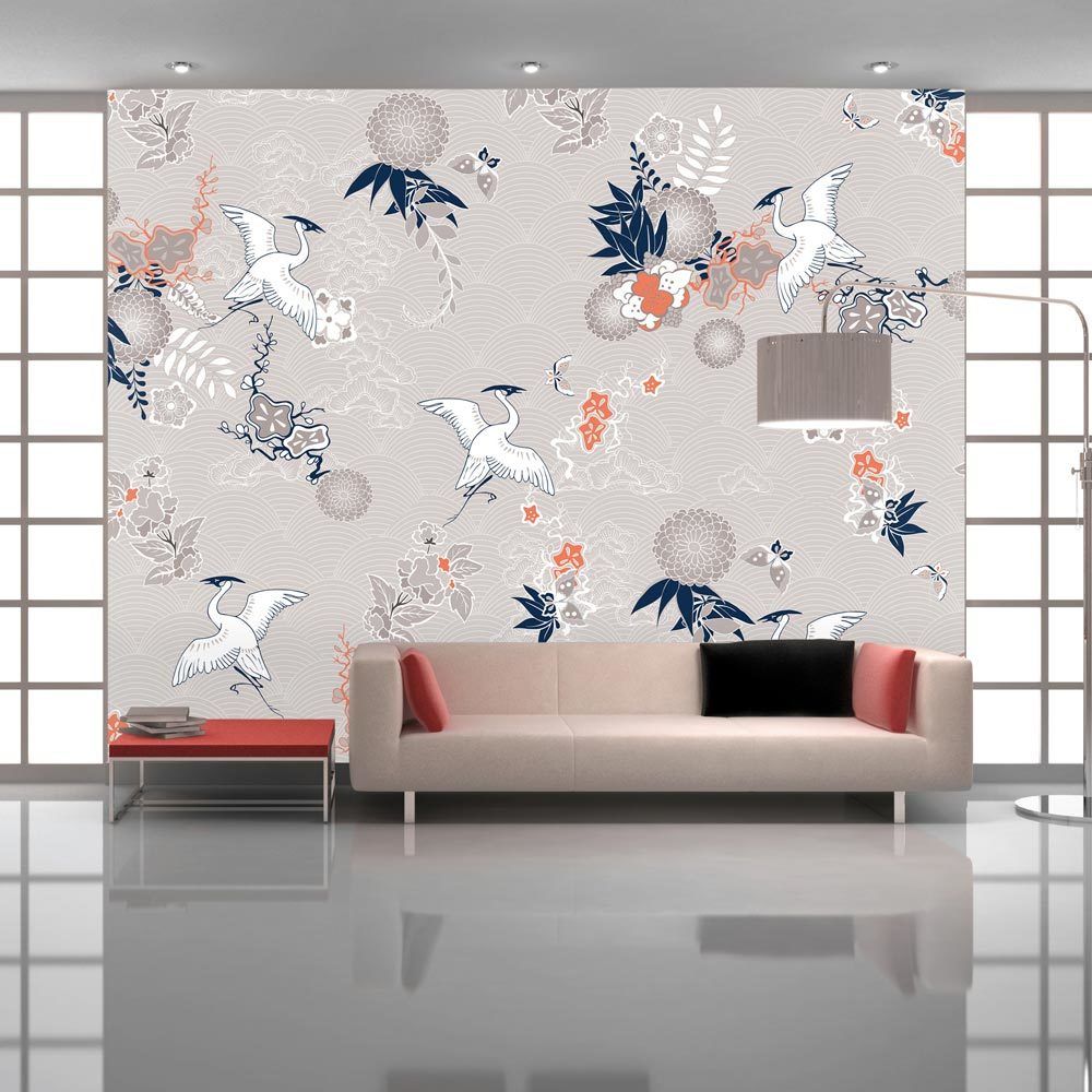 Bimago - Papier peint | Wild herons | 300x210 | Orient | - Papier peint