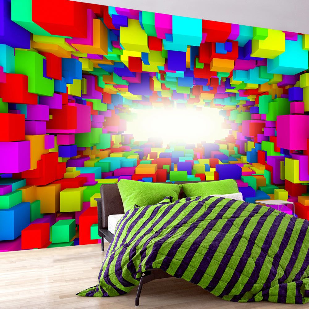 marque generique - 200x140 Papier peint Moderne Abstractions Contemporain Light In Color Geometry - Papier peint