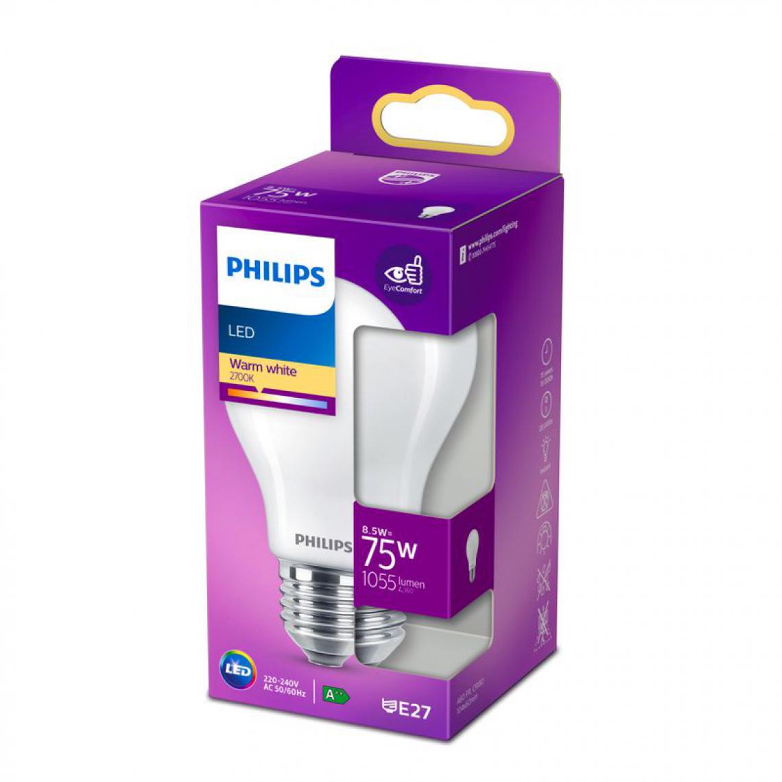 Philips - Ampoule LED standard E27 PHILIPS dépolie 75W - Ampoules LED