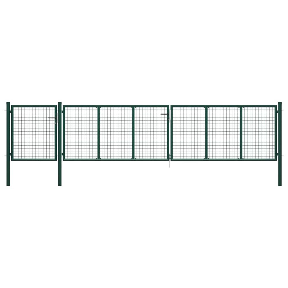 marque generique - Contemporain Clôtures & barrières serie Moroni Portail de jardin Acier 500 x 100 cm Vert - Portillon