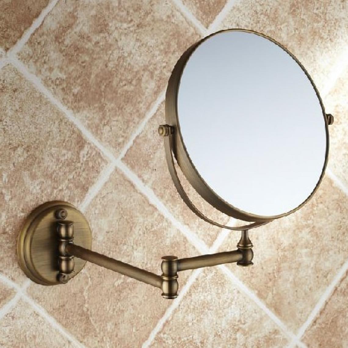 Universal - Miroir de salle de bains, loupe, miroir de toilette, rasage plié.(Le cuivre) - Miroir de salle de bain