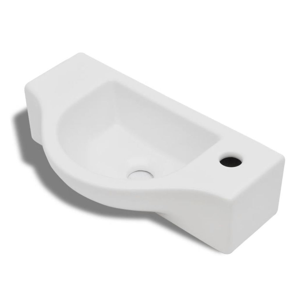 marque generique - Icaverne - Lavabos ensemble Vasque à trou pour robinet céramique Blanc pour salle de bain - Lavabo