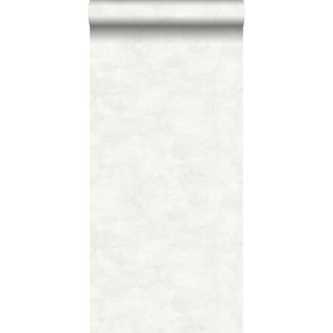 ESTAhome - ESTAhome papier peint effet béton gris chaud clair et blanc mat - 138904 - 53 cm x 10,05 m - Papier peint