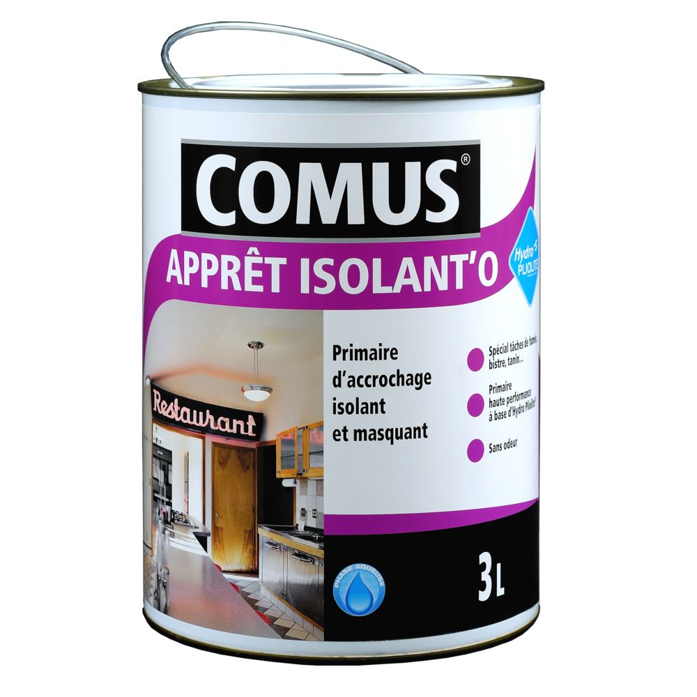Comus - APPRET'ISOLANTO 0,75L - Primaire masquant en phase aqueuse - COMUS - Sous-couche plafond & mur