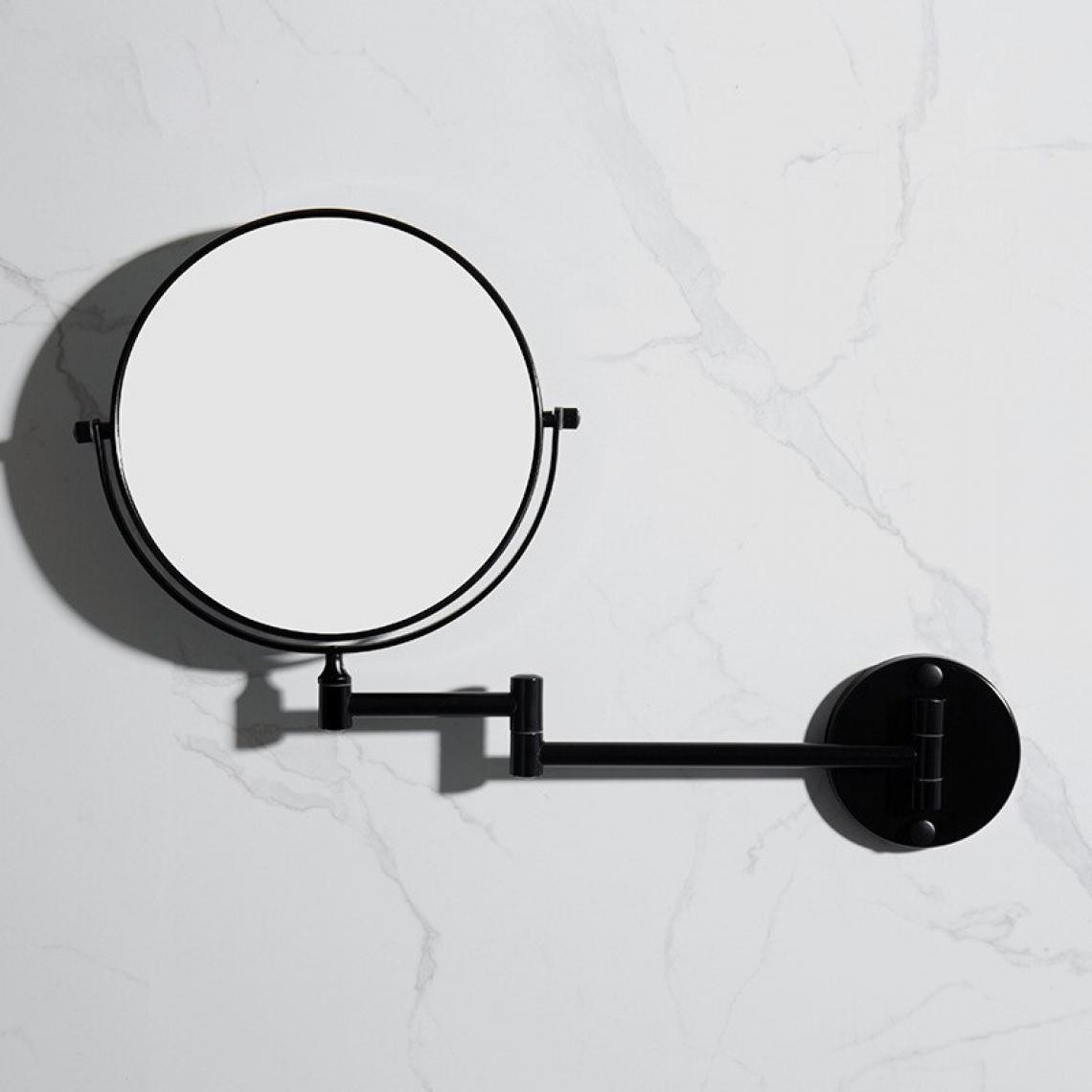 Universal - Salle de bains miroir de beauté salle de bains miroir noir installation murale miroir de maquillage loupe pliante miroir mural suspendu |(Le noir) - Miroir de salle de bain