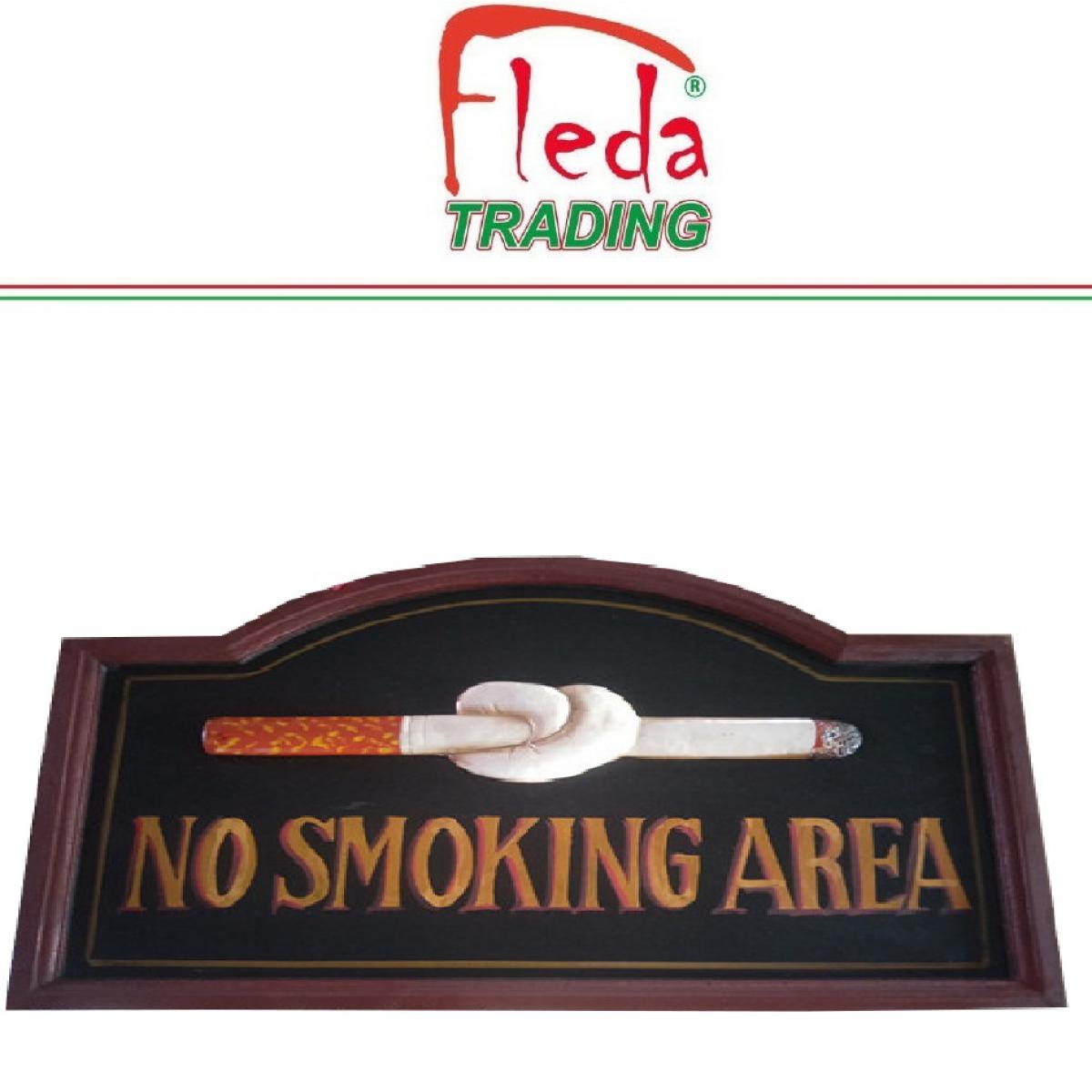 Fleda Trading - Plaque en bois vintage "NON FUMEUR" TRÈS CULTE. Décoration murale DIM 60X40 - Plaque de liège